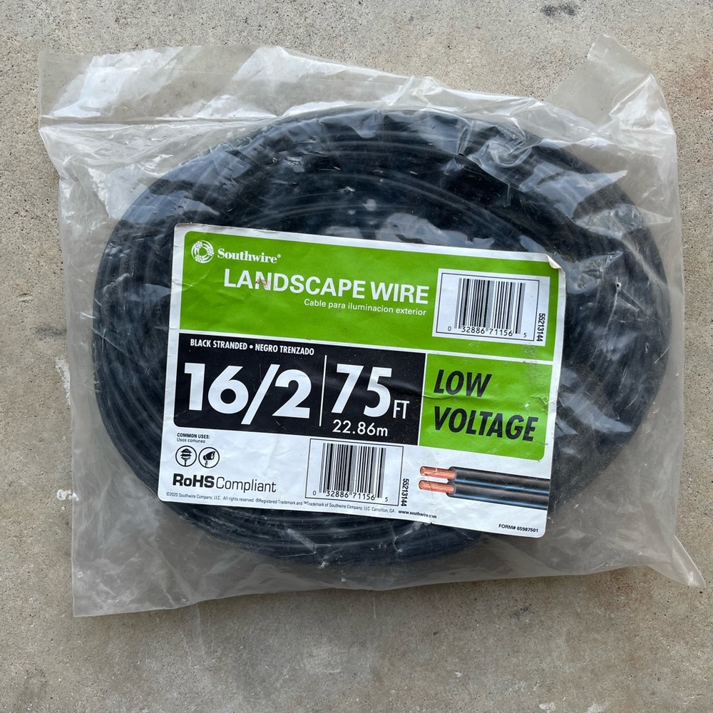 Southwire Landscaping Wire 75’ 16/2